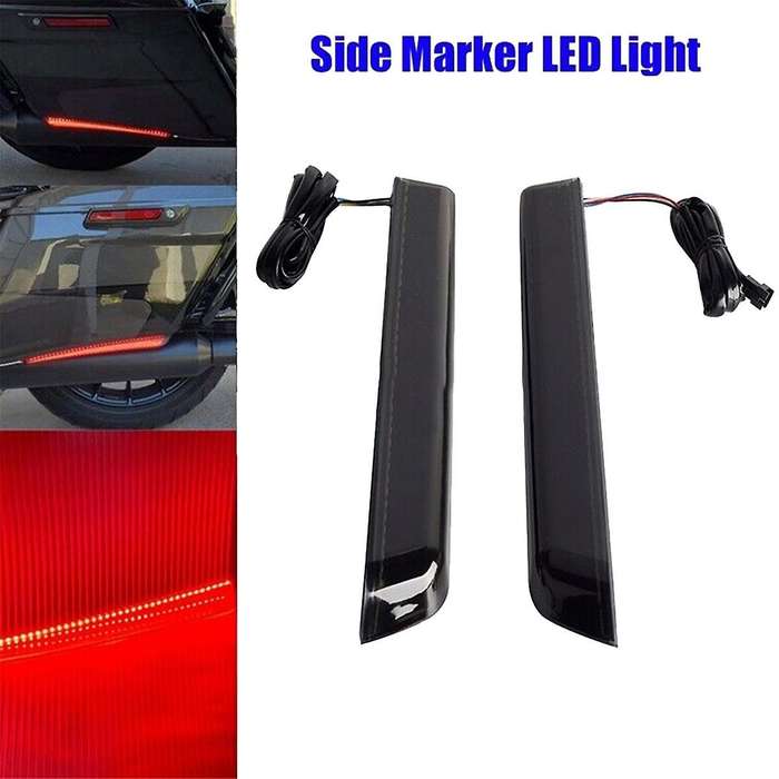 1Pair Smoked LED Saddlebag Side Marker Light for Touring Street Glide 2014-2024 Turn Signal Brake L
