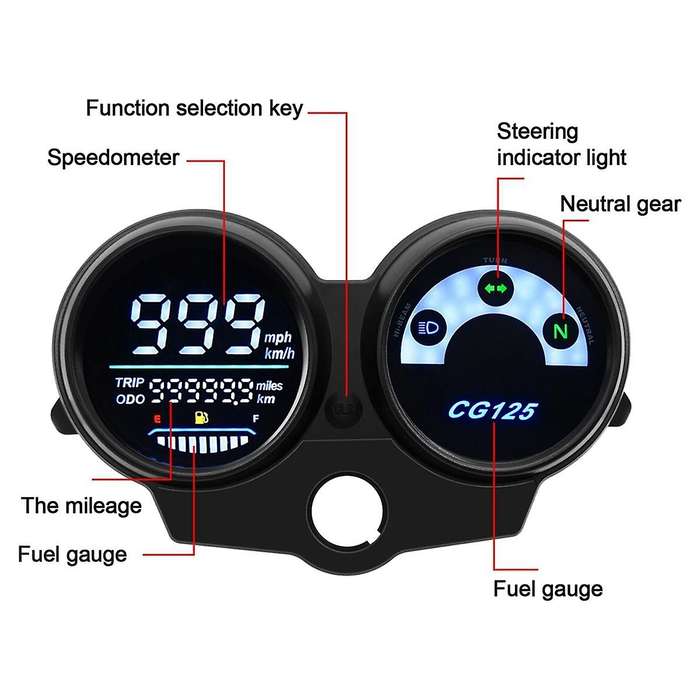 1PC Motorcycle LED Digital Dashboard Durable Parts Tachometer Speedometer Gauge for CG125
