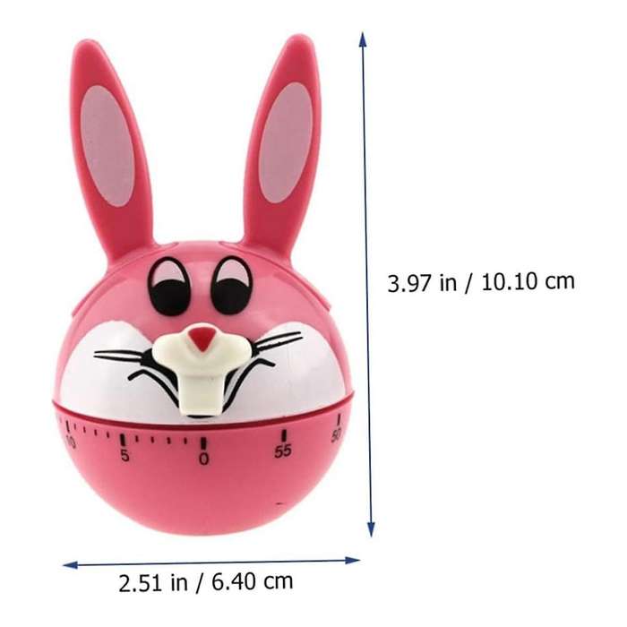 1pc Rabbit Timer Kids Alarm Pink Tools Egg Timer Kitchen Helper Fairy Decor Mechanical Timer