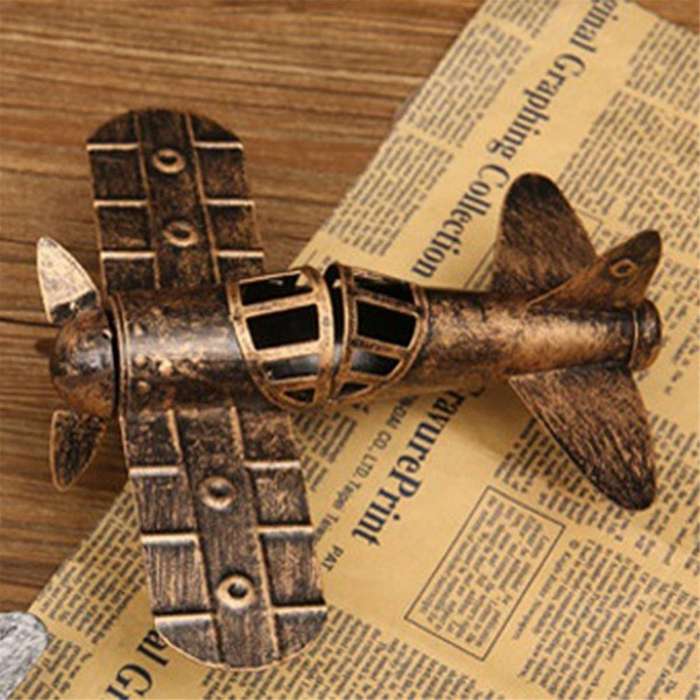 1pc Wrought Iron Airplane Model Vintage Airplane Metal Airplane Model Nativity Crafts Airplane Meta
