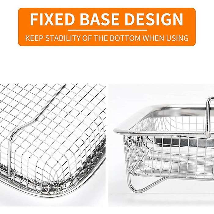 1Pcs Basket for , Stainless Steel Grill Basket, Non-Stick Mesh Basket, Tray Wire Rack Basket