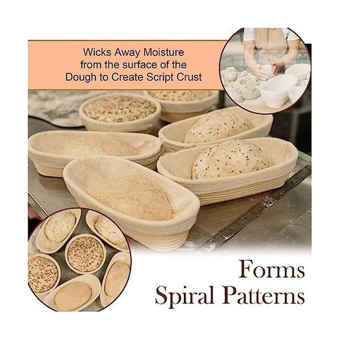 1pcs Bread Baking, Oval Bread Fermentation Basket, with Flour Mixer Accessories, Used for Kitchen Ma