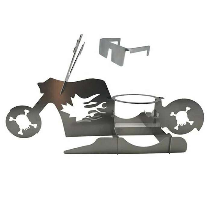 1pcs Camping Barbecue Supplies Chicken Stand Portable Beer Motorcycle Stainless Steel Bbq Oven Grill