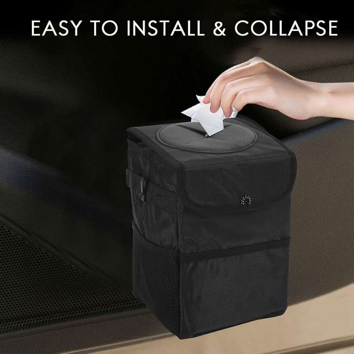 1pcs Car Garbage Bag Waterproof Car Trash Can with Lid Auto Door Back Garbage Bag Hanging Leak-proo