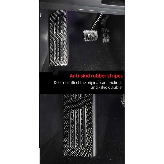 1PCS Foot Pedal Cover for Model 3 Model Y Accessories, Nonslip Rest Pedal Pad, Car Carbon Fiber Peda