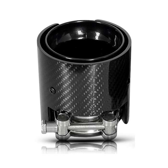 1pcs Glossy Carbon Fiber Exhaust Tip Auspuffspitze for M2 M3 M135i M235i M140i M240i Silver Glossy