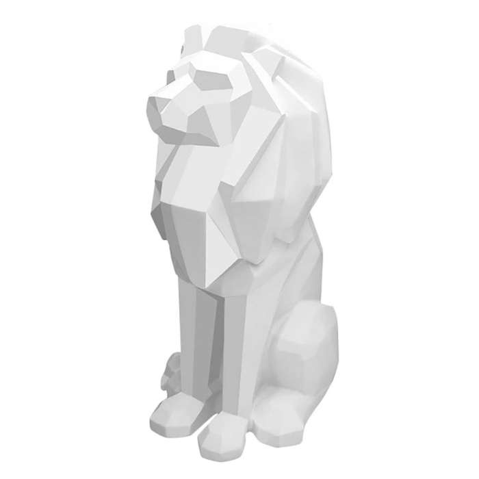 1Pcs Lion Statues Geometric Sculpture Ornaments Nordic Home Decor Resin Crafts Room Lion Model B