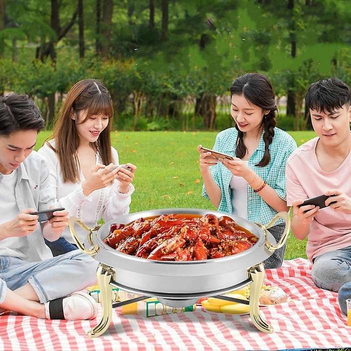 1pcs Mini Hotpot Pot Holder Stainless Steel Hotpot Set Tempered Glass Lid Chafing Dish Buffet Pan F