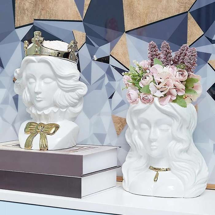 1Pcs Nordic Vase Modern Desktop Storage Tank Home Decorations Gift Vase B