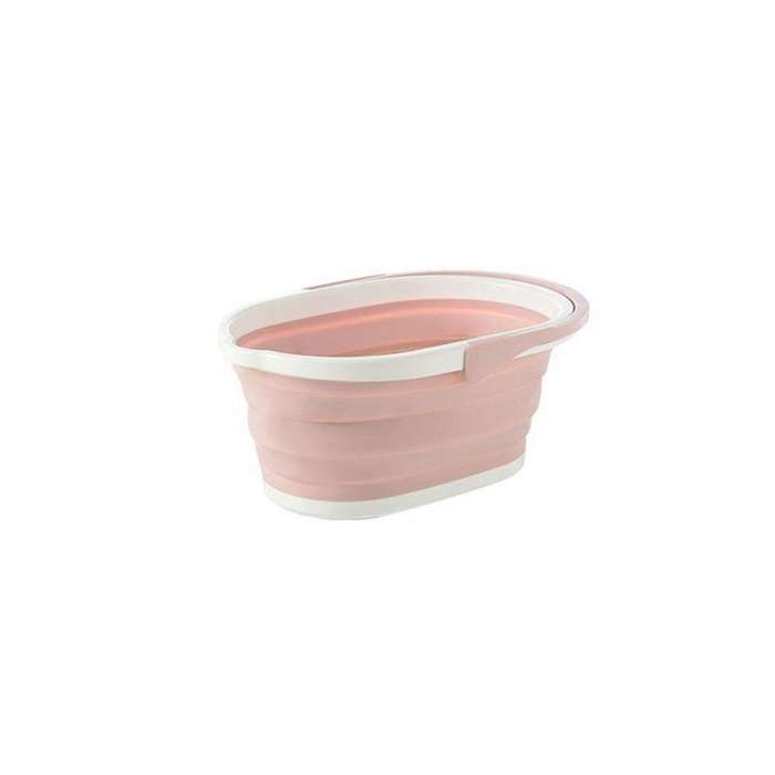 1pcs Pink Foldable Water Bucket, Outdoor Cleaning Plastic Bucket, Clothing Storage Bucket, Debris So