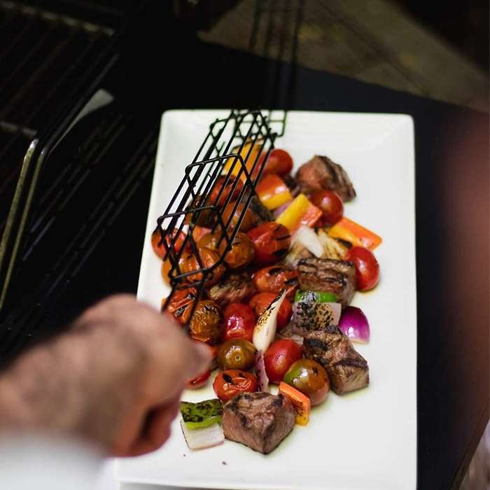 1Pcs Portable BBQ Barbecue Grilling Basket Nonstick Grilling Kabob Basket for Meats Vegetables Steak