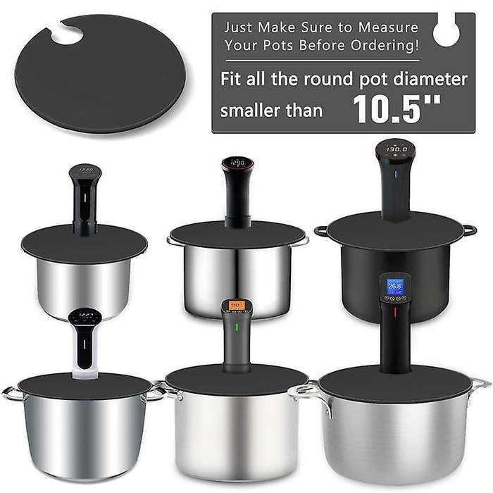 1pcs Silicone Lids - Fits Up to 10.5inch Stock Pots - Compatible for Sous Vide Precision Cookers Gr