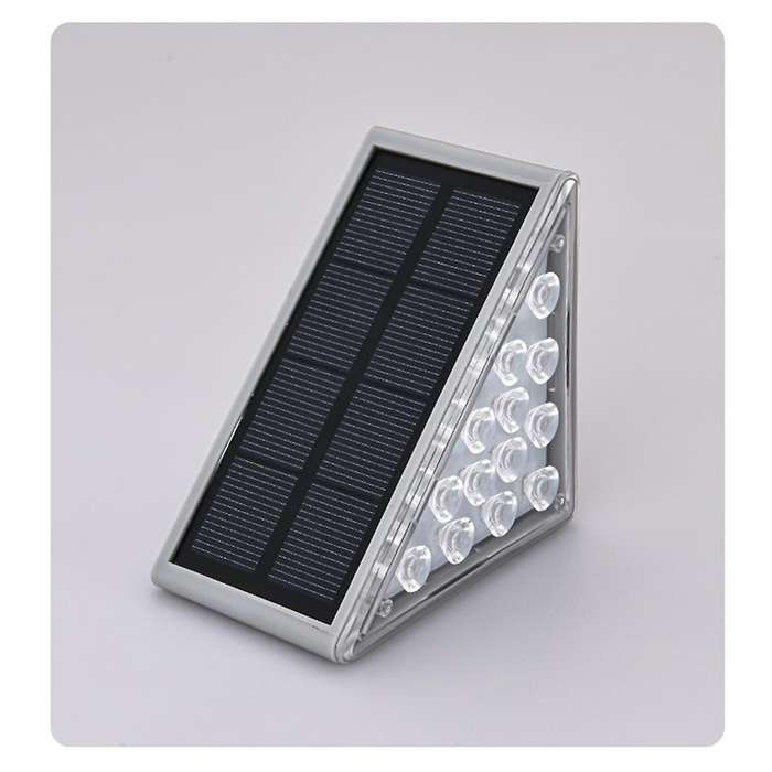 1PCS Solar Stair Light Outdoor Home No Wiring Rainproof Gray Solar Step Light Ambience Light,Warm Li