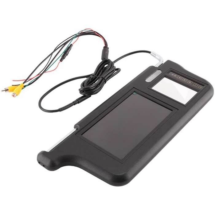 1Set 7Inch Black Car Sun Visor Rear View Mirror Screen LCD Monitor 2 Channel Video