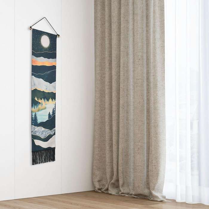 1Set Narrow Tapestry Wall Hanging Long Landscape Painting Nature Landscape Tapestry for Home Bedroo