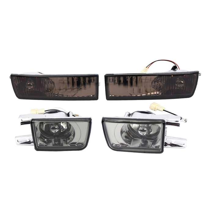 1set/4pcs Car Front Bumper Fog Light+turn Signal Lamp for Mk3 Golf 1993-1998 Smoked Lens Foglight Co