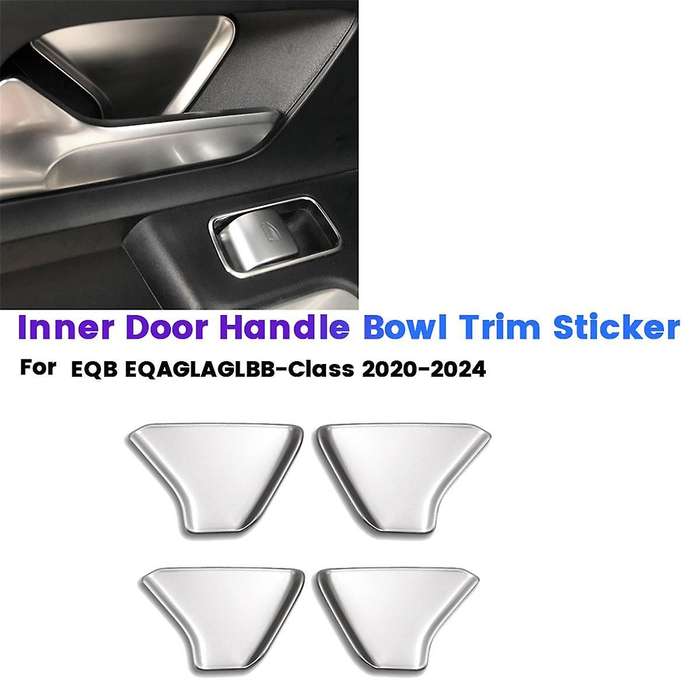 1Set/4Pcs Inner Door Handle Bowl Trim Cover Sticker for EQB/ EQA/GLA//B-Class 2020-2024 B