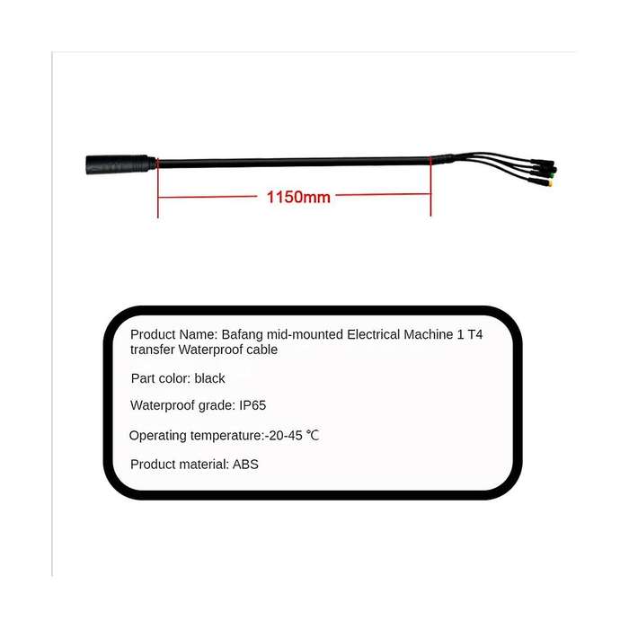 1t4 Waterproof Cable Harness for Bbs01 Bbs02 Mid Motor Display Brake Lever Thumb Throttle Connector