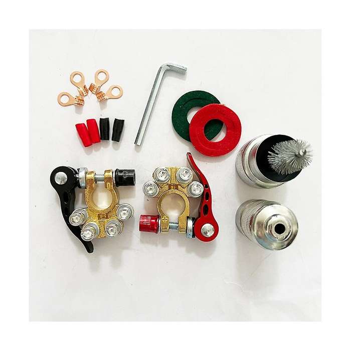 2 Battery Terminals, 12 V 4-way Pole Clamp Car Battery Quick Release Safe Clamped Battery Clamp For