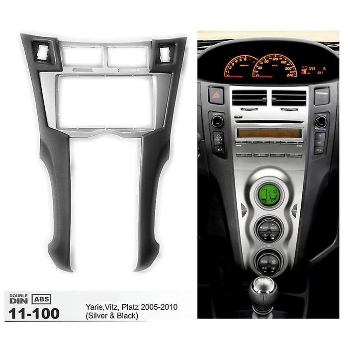2 Din Car Radio Stereo Frame Trim Kit Of Dashboard for Yaris Vitz Platz 2005-2011 Dvd Player Install