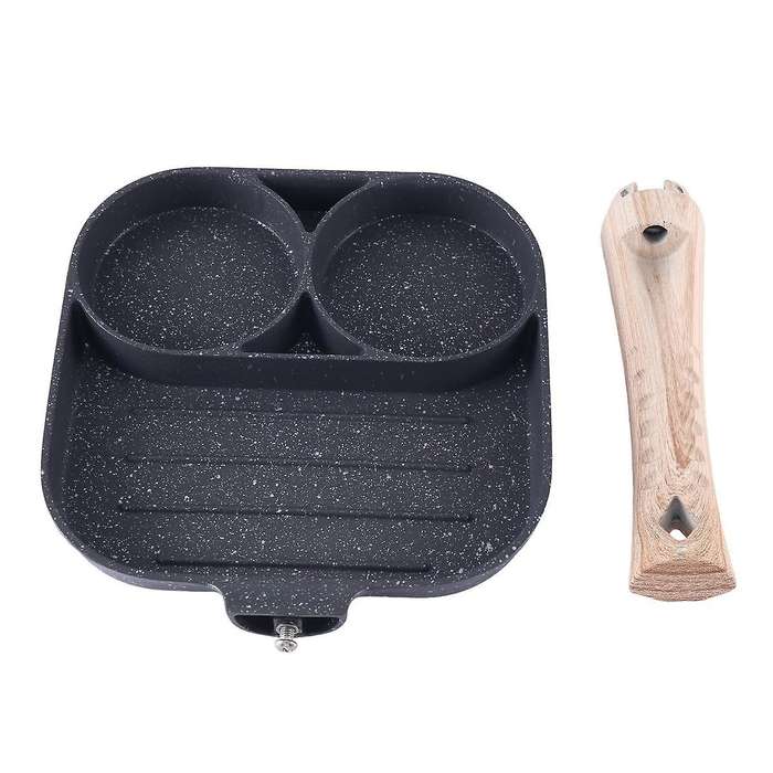 2 Hole Frying Pot Pan Thickened Omelet Pan Non-stick Egg Pancake Steak Pan Cooking Egg Ham Pans Bre