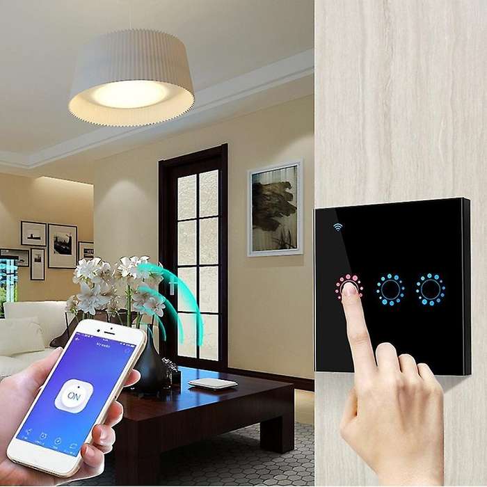 2 Gang TUYA WiFi Smart Contact Switch Light Switch 110-240V Home Wall Button for Alexa and Google Ho