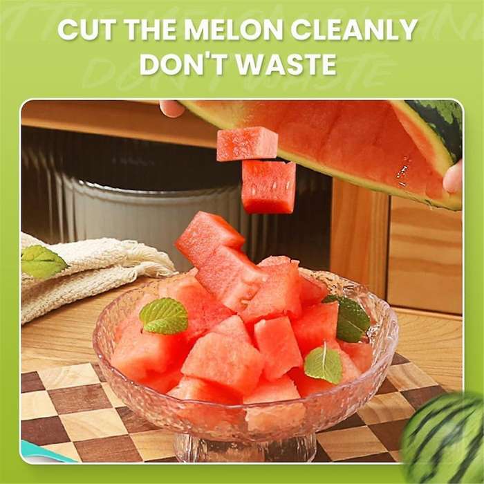 2 in 1 Stainless Steel Fruit Cutter,Portable Dual Head Watermelon Cutter Slicer Tool, Watermelon For
