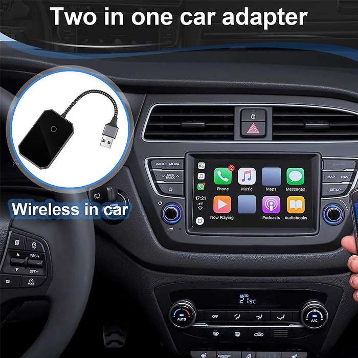 2 in 1 Wireless Carplay Adapter Carplay Car Wired to Wireless Carplay Box Wired Auto to Wireless Aut