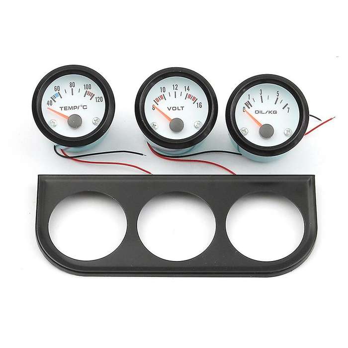 2 inch /52mm Car Triple Gauge Kit 3In1 Voltmeter RPM Water Temp Oil Pressure Gauge Car Meter