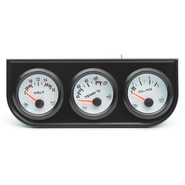 2 inch /52mm Car Triple Gauge Kit 3In1 Voltmeter RPM Water Temp Oil Pressure Gauge Car Meter