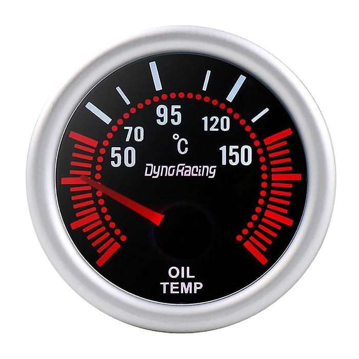 2 Inch 52mm 12V Car Smoke Lens White LED Pointer Oil Temp Temperature Gauge Meter