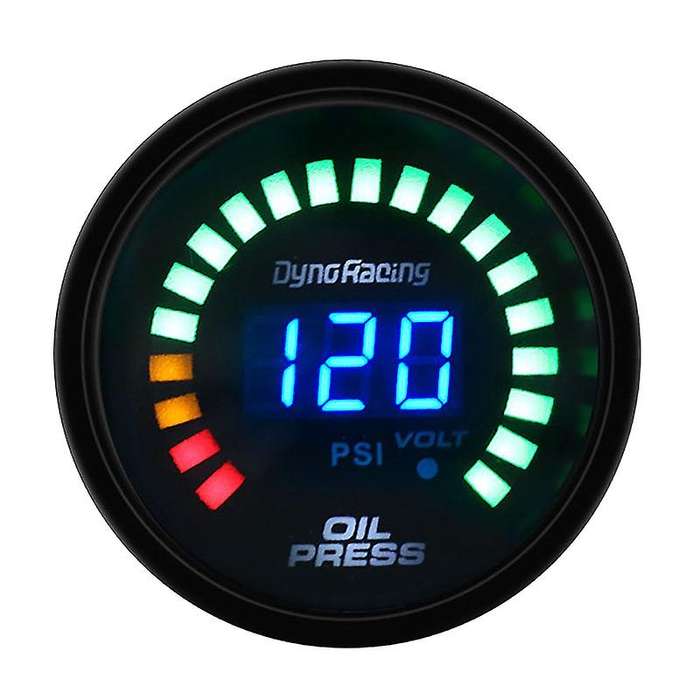 2 Inch 52mm Car Digital Analog LED Oil Pressure Gauge Meter 0-120 Psi with Sensor 12V
