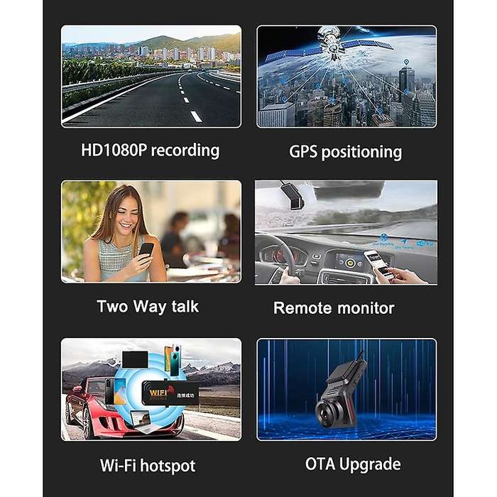 2 inch Portable Car DVR Dash Camera Dual Lens Driving Recorder Camera WIFI GPS Tracker