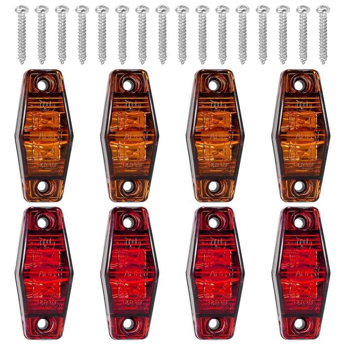 2 Led Side Marker Lights Lamps Truck Trailer Clearance Lights Sealed Indicators Lights Waterproof (