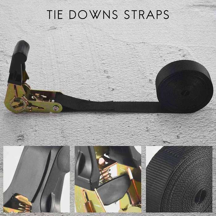 2 Pack 20 FT Ratchet Tie Downs 6M X25mm Endless Compatible Motorcycles,Car