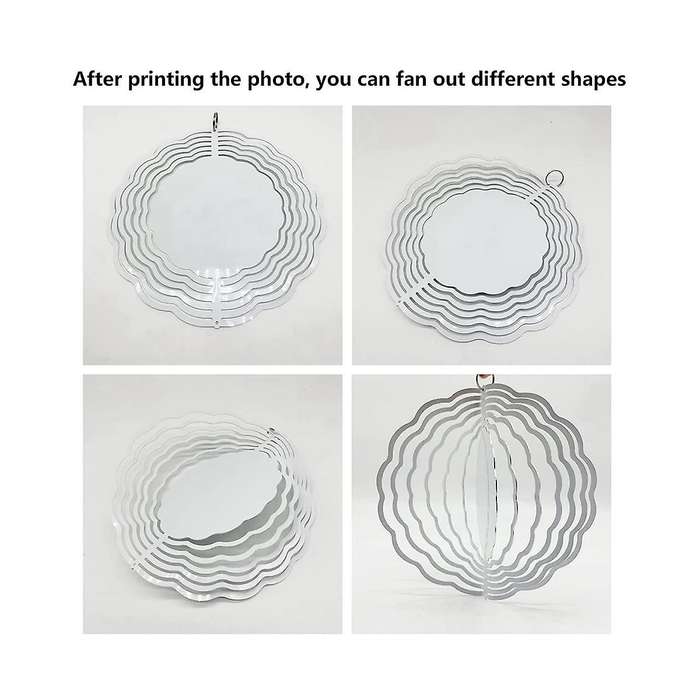 2 Pack 10 Inch Sublimation Wind Spinner Blanks,3d Aluminum Wind Spinners Kinetic Sculpture for Yard