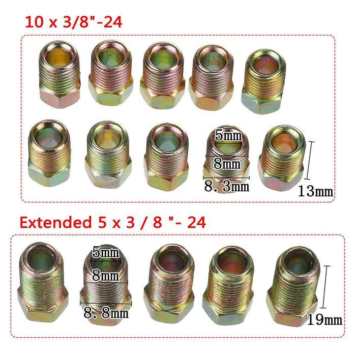 2 Pack 25ft Copper Nickel Brake Line Tubing Kit 3/16 Inch Od + 30pcs Fitting Nuts