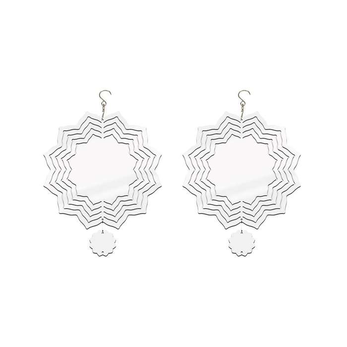 2 Pack 8 Inch 3d Sublimation Wind Spinner Blanks,wind Powered Kinetic Sculpture,double Sided Sublim