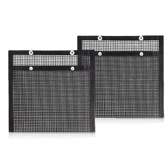 2 Pack BBQ Mesh Grill Bags Reusable, Reusable Non-Stick BBQ Mesh Grilling Bags/Grill Mat for Fish Ve