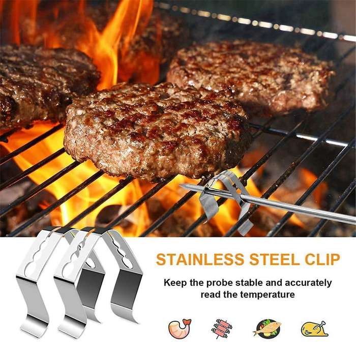 2 Pack for Meat Probes,Smoker Grill Temperature Sensor Pellet Grills Accessories with Probe Clip