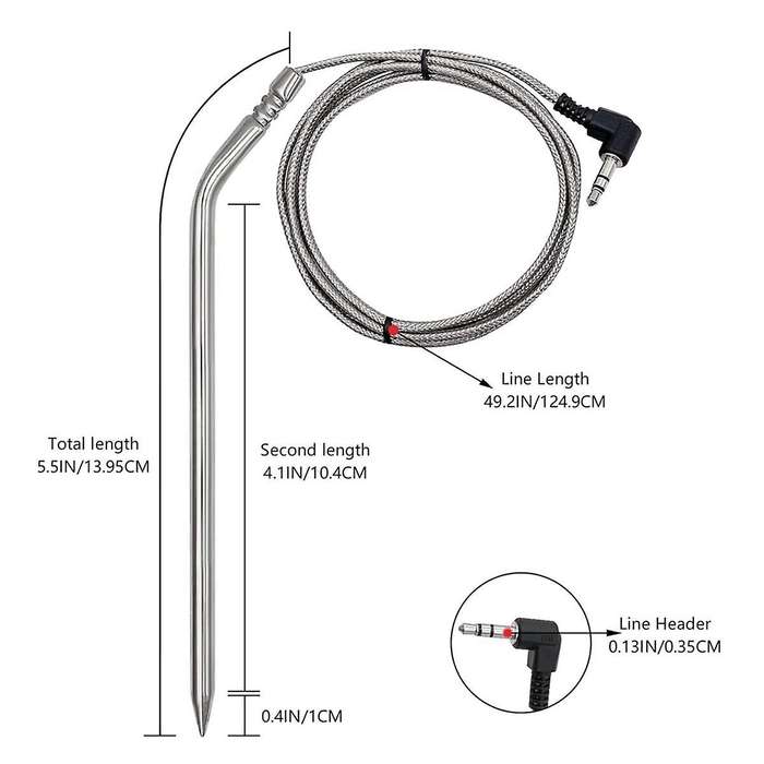 2 Pack for Meat Probes,Smoker Grill Temperature Sensor Pellet Grills Accessories with Probe Clip