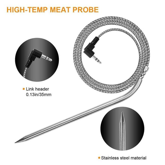 2 Pack for Meat Probes,Smoker Grill Temperature Sensor Pellet Grills Accessories with Probe Clip
