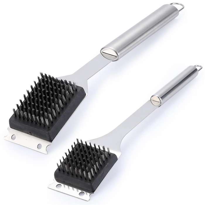 2 Pack Grill Brush, 16.5Inch & 14Inch Wire BBQ Grill Brush for Outdoor Grill, Stainless Steel Cleani