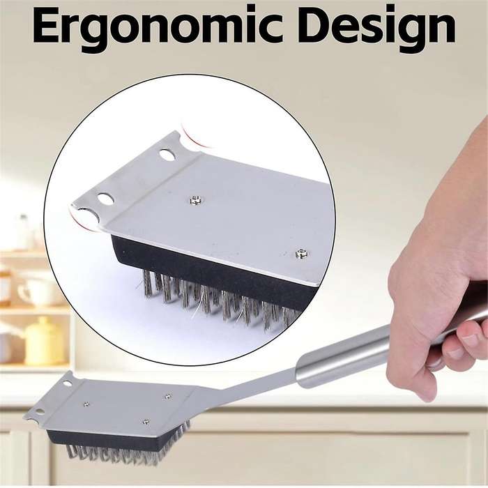 2 Pack Grill Brush, 16.5Inch & 14Inch Wire BBQ Grill Brush for Outdoor Grill, Stainless Steel Cleani