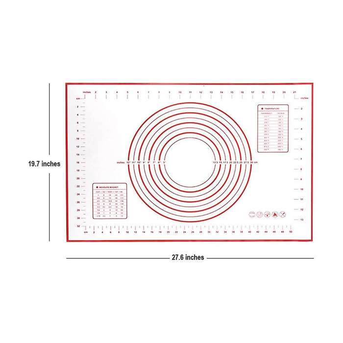 2 Pack Non-stick Silicone Baking Mat Pastry Mat with Measurements Perfect for for Pizza, Cake, Brea