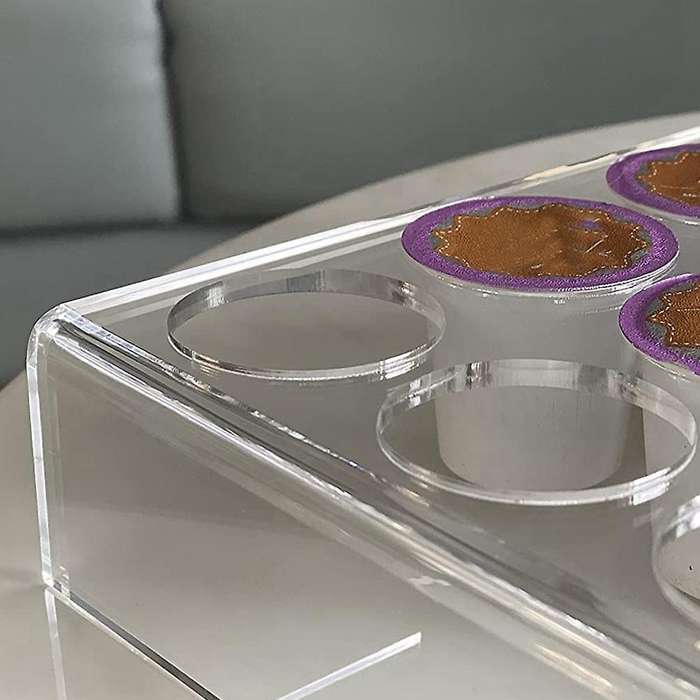 2 Pack Of 35 Slots Flat Countertop Coffee Pod Holder K Cup Organizer Tray Clear Acrylic Coffee Pod