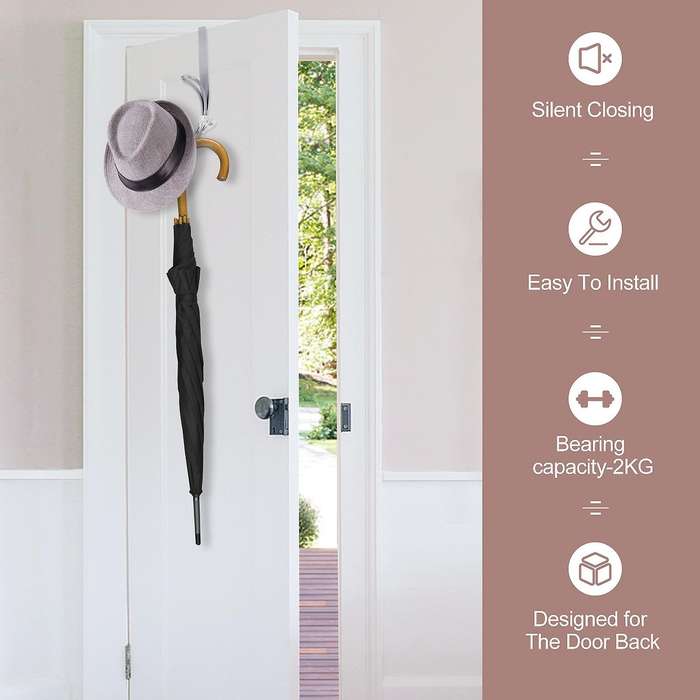 2 Pack over the Door Hooks, Metal Twin Hook Organizer Rack Door Hangers Cubical Hook for Hanging Bag