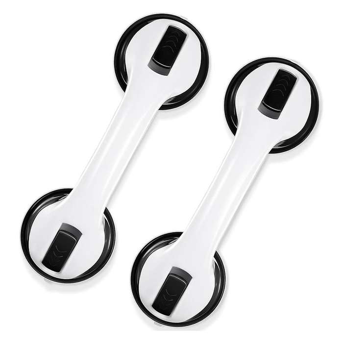 2 Pack Shower Handle 11.4 Inch Suction Shower Bar, Safety Bars for Shower Chair, Bathroom Grab Bar