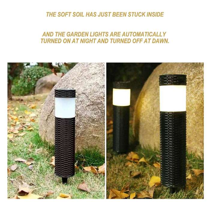 2 Pack Solar Path Lights Outdoor,LED Decorative Landscape Lighting,Garden Lights for Pathway Walkwa