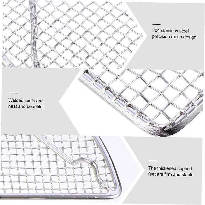 2 Pack Stainless Steel BBQ Mesh Outdoor BBQ Accessories BBQ Cooling Rack BBQ Mesh Mat BBQ Mesh